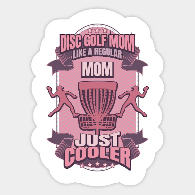 Retro Disc Golf Mom Player Frisbee Sports Sticker by QQdesigns